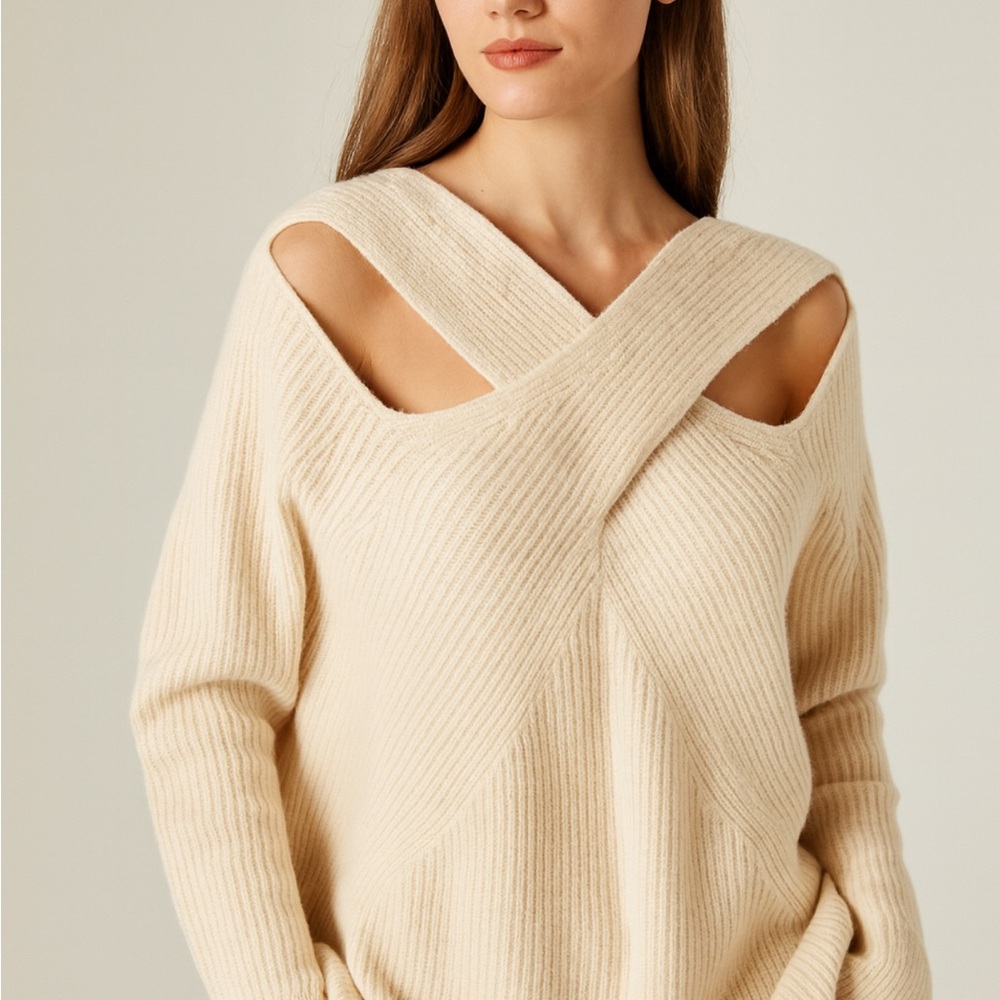 COS Off-the-Shoulder Cream Sweater Size Large